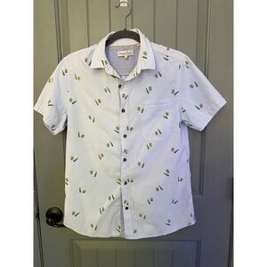 Sovereign Code Beer Print Shirt Short Sleeve Button Down Novelty Bottles Men's M